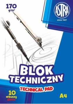 Blok techniczny A4/10K 170g 1szt ASTRA