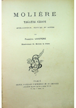 Moliere theatre choisi introduction notices et notes 1922 r.