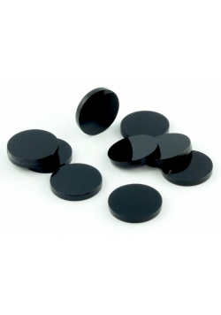 Znaczniki akryl czarne okrągłe 15x3mm 10szt