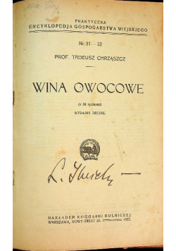 Wina owocowe 1922 r.