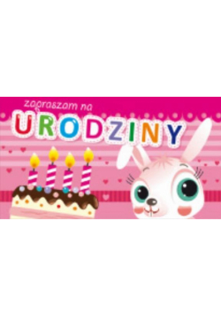 Zaproszenie urodzinowe - Królik (5szt) AVANTI