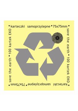 Karteczki samoprzylepne eko 75x75mm 100K żółte