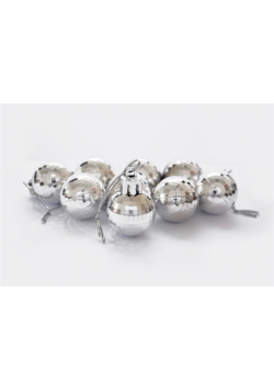 Bombki disco srebrne 9szt
