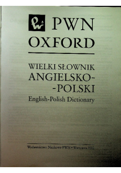 Wielki słownik angielsko - polski