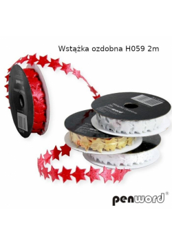 Wstążka ozdobna gwiazdki 2m MIX (12szt)