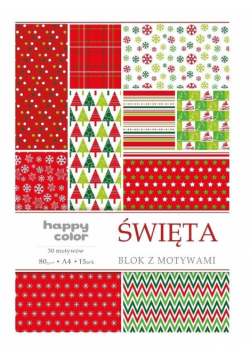 Blok A4/15 z motywami Święta 80g HAPPY COLOR