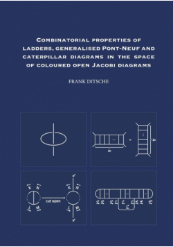 Combinatorial properties of ladders, generalised Pont-Neuf and caterpillar diagrams in the space of coloured open Jacobi diagrams