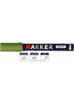 Marker akrylowy 1-2mm zielony oliwkowy (6szt) M&G