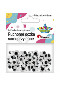 Oczy samoprzylepne bez rzęs 6x8mm owalne 50szt