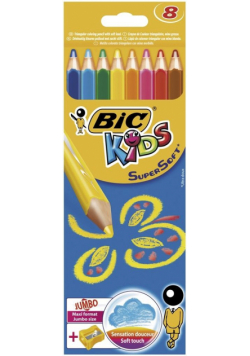 Kredki Super Soft 8 kol. blister BIC