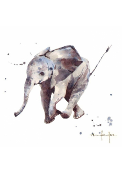 Karnet kwadrat mały z kopertą Hubert Elephant
