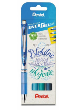Pióro kulk. EnerGel błękitne 4 kolory PENTEL