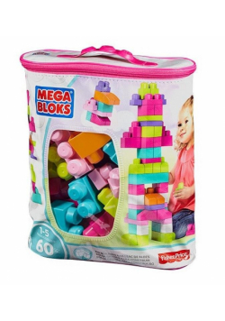 Mega Bloks Duża ECO torba z klockami różowa
