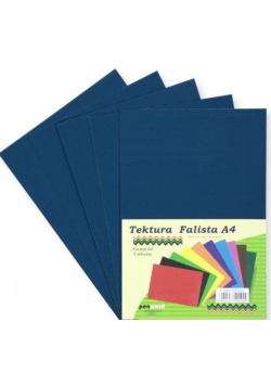 Tektura A4 falista ciemnoniebieska 5szt