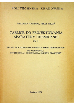 Tablice do projektowania Aparatury Chemicznej część I