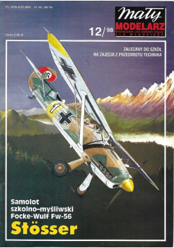 Mały modelarz nr 12 Samolot szkolno - myśliwski Focke - Wulf Fw - 56 Stosser