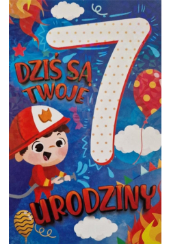 Karnet Urodziny 7 chłopiec