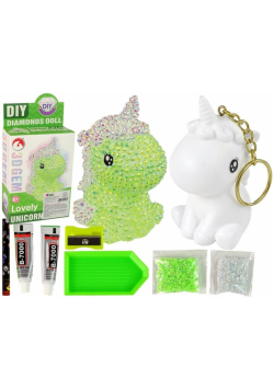Brelok jednorożec diamentowy 3D DIY zielony