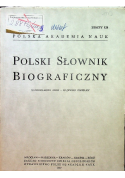 Polski słownik biograficzny Zeszyt 126