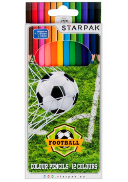 Kredki ołówkowe 12 kolorów Football