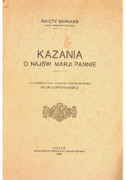 Kazania o najświętszej Maryji Pannie 1924 r.