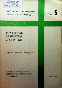 Materiały do dziejów kościoła w Polsce Tom 5