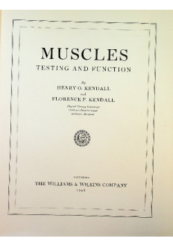 Muscles testing and function 1949 r.