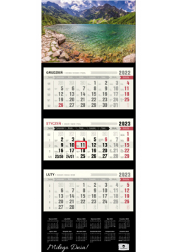 Kalendarz 2023 ścienny Trójdzielny Premium Tatry