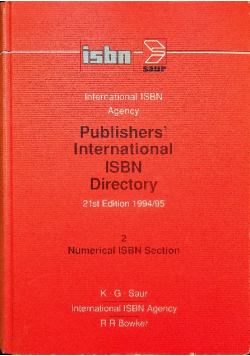 Publishers International ISBN Directory 2 Numerical ISBN Section
