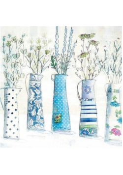 Karnet kwadrat z kopertą Five Vases in Blues