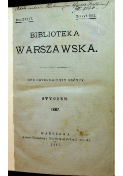 Biblioteka Warszawska 1887 CLXXXV