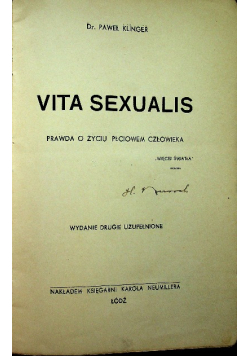 Vita sexualis 1930 r.