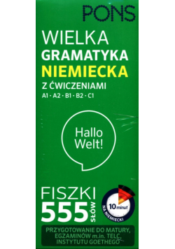 Fiszki 555 słów Wielka gramatyka niemiecka z ćwiczeniami