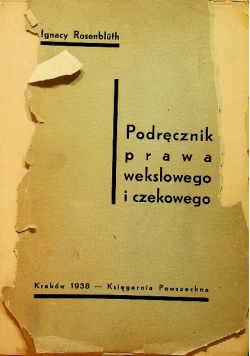 Podręcznik prawa wekslowego i czekowego 1938 r.