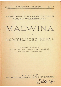 Malwina czyli domyślność serca 1925 r.