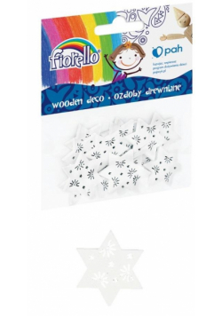 Ozdoby drewniane gwiazdka biała 15szt BN FIORELLO
