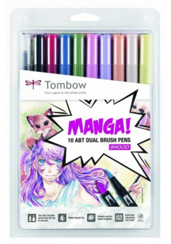 Flamastry dwustronne MangaSet Shojo 10 kolorów