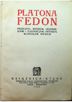 Platona Fedon 1925 r.