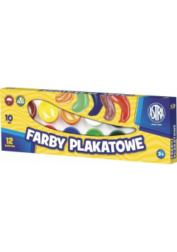 Farby plakatowe 12 kolorów 10ml ASTRA