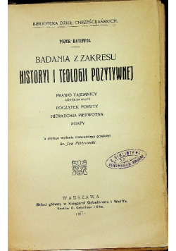 Badania z zakresu historii i teologii pozytywnej 1911 r.