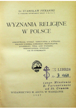 Wyznania religijne w Polsce 1927 r.