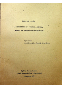 Służba Boża w Archidiecezji Warszawskiej