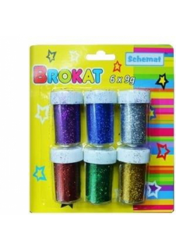 Brokat metaliczny 6 kolorów x 9g