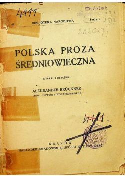 Polska proza średniowieczna i wiele innych 1923r