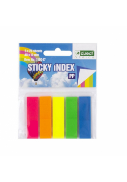 Zakładki indeksujące 45x12mm 5x25 sztuk D.RECT
