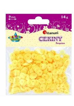 Cekiny 9mm okrągłe pastelowe żółte