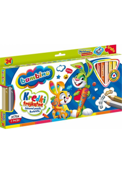 Kredki trójkątne drewniane 24 kolory BAMBINO