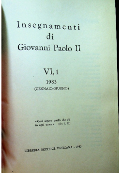 Insegnamenti di Giovanni Paolo II  tom VI część 1