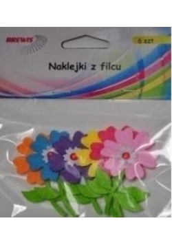 Naklejki z filcu kwiatki 6szt