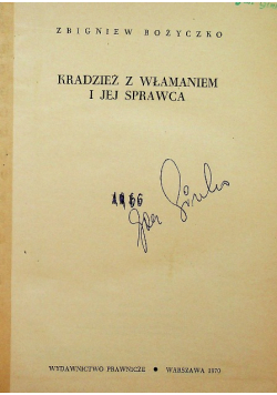 Kradzież z włamaniem i jej sprawca